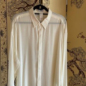 Vintage Gianni Versace Size 56 (XXL) White Long Sleeve Shirt